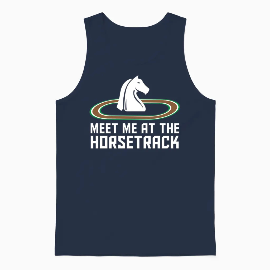 Horse Racing Lovers Unisex Tank Top in Navy