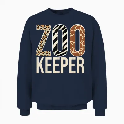 Zookeeper Animals Zoo Wildlife Lover Safari Savanna Costume Unisex Sweatshirt - Navy