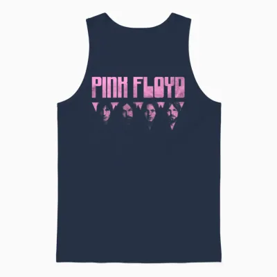 Pink Floyd Logo Pink Unisex Tank Top - Navy