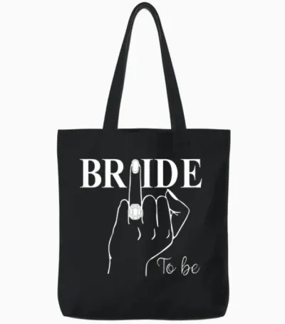 Lustiger Verlobungsring Mit Aufschrift Bride to Be Tote Bags - Black