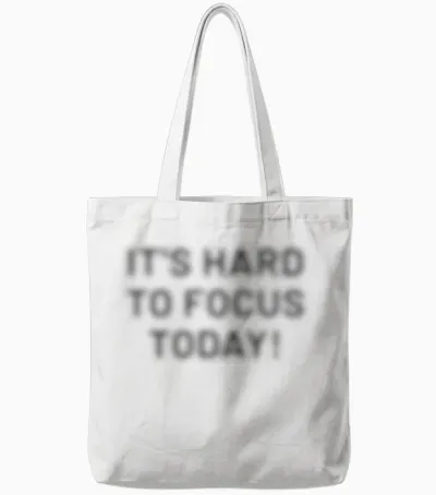 I'ts Hard to Focus Today | Optische Täuschung Motivierend Tote Bags - White