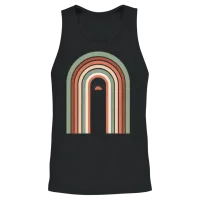 Retro Arc Sunrise Unisex Tank Top - Black – 2