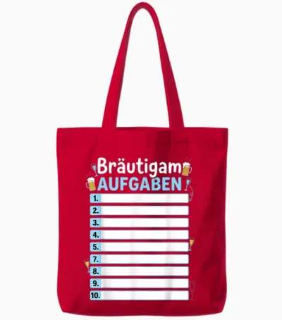 Bräutigam Aufgaben Jga Junggesellenabschied Tote Bags - Red