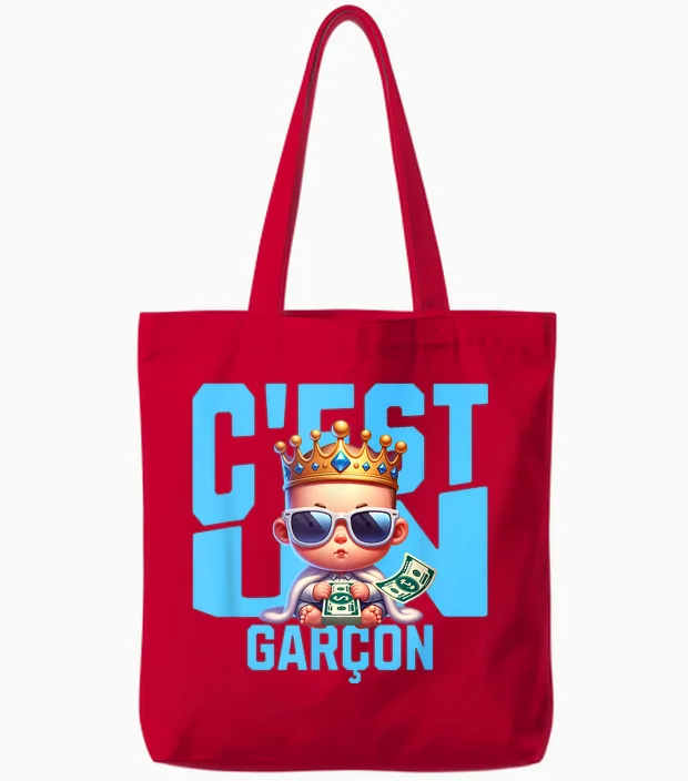 It's a Boy | It's a Boy | Baby Gender Announcement | T-Shirt Gift, Black, S Tote Bags in Red