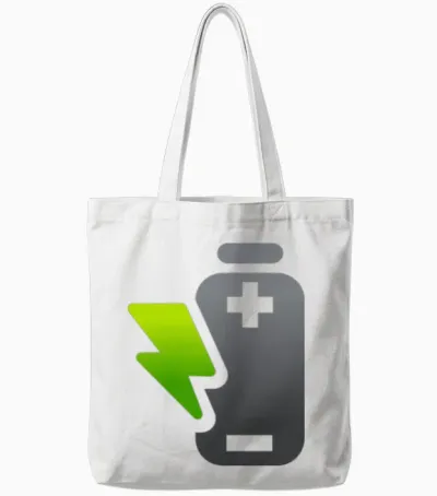 Battery Lightning Tote Bags - White