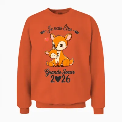 Child Future Big Sister 2026 I Will Be Big Sister 2026 Unisex Sweatshirt - Orange