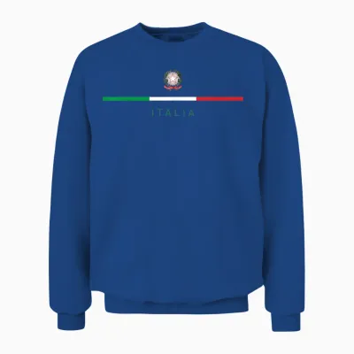 Italia National Flag Colors Italy Crest Logo Italian Roots Unisex Sweatshirt - Royal