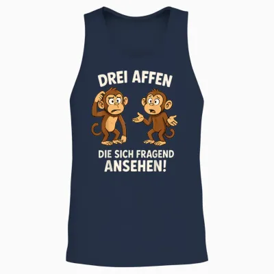 Drei Affen Die Sich Fragend Ansehen Sarkasmus Ironisches Unisex Tank Top - Navy