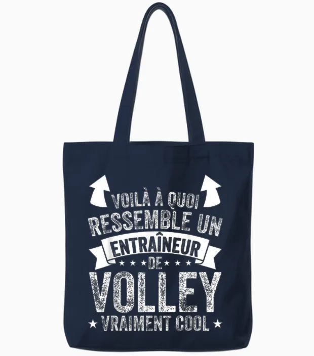Coach Volleyball Un Entraîneur De Volley Vraiment Cool Tote Bags in Navy