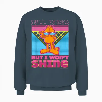 Garfield – I'll Rise but I Won't Shine Cool Chat Unisex Sweatshirt - Dark Heather
