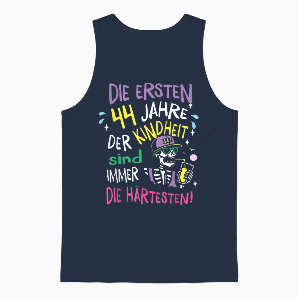 Geschenk 44 Jahre Kindheit 44. Geburtstag Mann Frau Lustig Unisex Tank Top in Navy