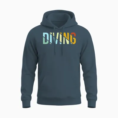Diving Retro Unisex Hoodie - Dark Heather