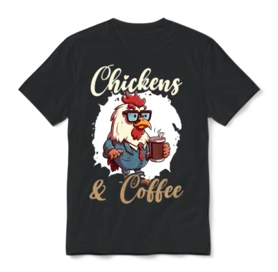 Chicken Farmer Chicken Whisperer Coffee Drinker Unisex T-Shirt - Black