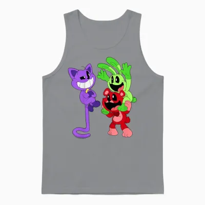 Children's Poppy Playtime Catnap Bobby Bearhug & Hoppy Hopscotch Unisex Tank Top - Sport Grey