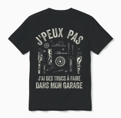 Funny Dad Bricoleur J'peux Pas Bricoleur Gift Garage Unisex T-Shirt - Black