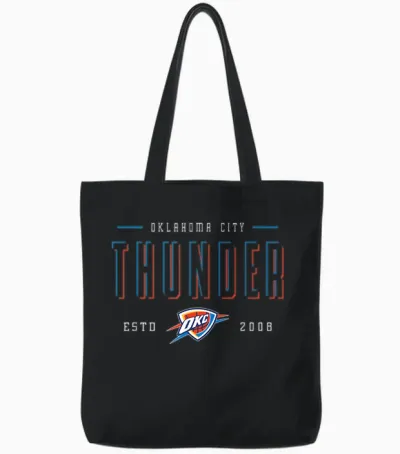 Nba Official Oklahoma City Thunder Negative Space Tote Bags - Black
