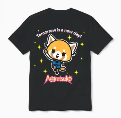 Aggretsuko "tomorrow Is a New Day" Unisex T-Shirt - Black