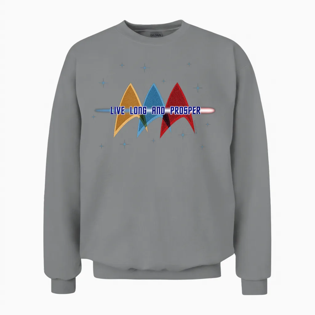 Star Trek: the Original Series Live Long and Prosper Deltas Unisex Sweatshirt in Sport Grey
