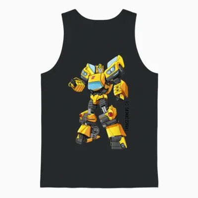 Transformers Bumblebee Autobots Epic Pose Logo T-Shirt, Blue Unisex Tank Top - Black