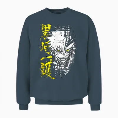 Bleach Ichigo Hollow Outline Sketch Anime Unisex Sweatshirt - Dark Heather