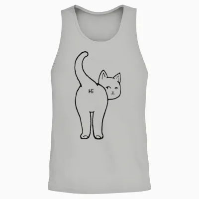 Hi Cat Butt Unisex Tank Top - Ash