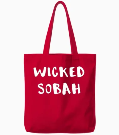 New England Wicked Sobah Sober Tote Bags - Red