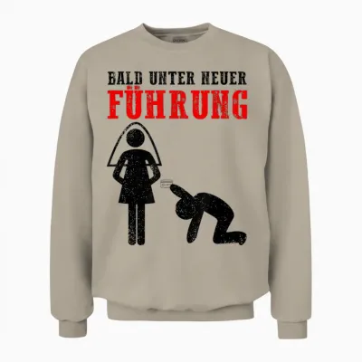 Jga Shirt Bald Unter Neuer Führung Mit Braut & Bräutigam Unisex Sweatshirt - Sand