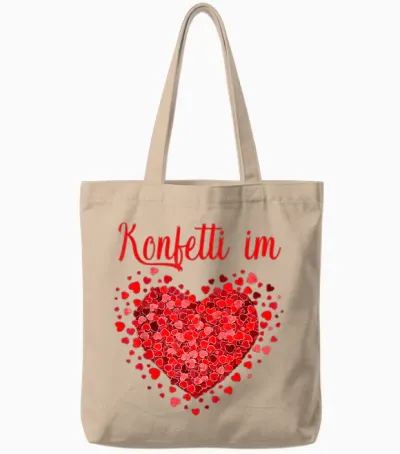 Confetti in Heart Fancy Dress Carnival Confetti Costume Outfit Tote Bags - Natural