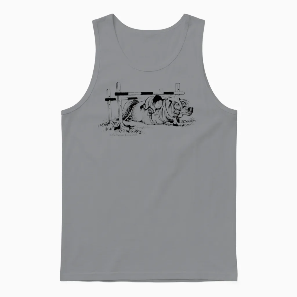 Ponyfall Thelwell Cartoon Unisex Tank Top in Sport Grey