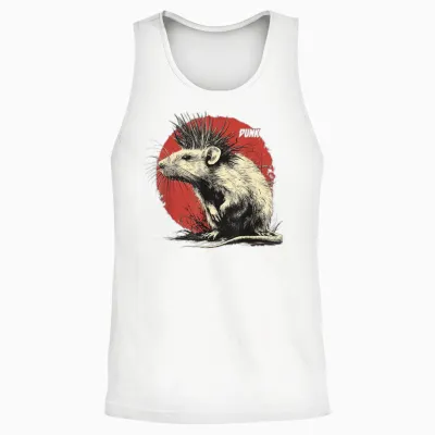 Punk Rock Rat Unisex Tank Top - White