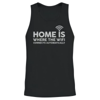 Home Is Where the Wifi Funny Unisex Tank Top - Black – 2