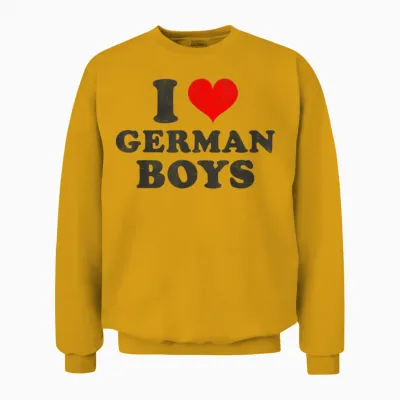 Ich Liebe Deutsche Jungs Rotes Herz Lustig Ich Liebe Deutsche Jungs Unisex Sweatshirt - Gold