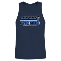 Nyaminyami Og 3 Color Waves Unisex Tank Top - Navy – 2