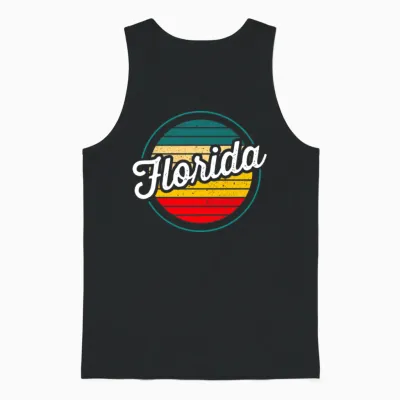 Florida Retro Sunset Unisex Tank Top - Black