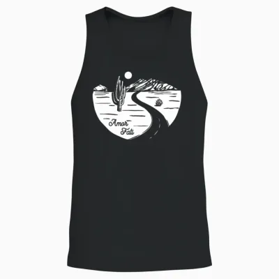 Stoic Quote Amor Fati Desert Night Sky Unisex Tank Top - Black