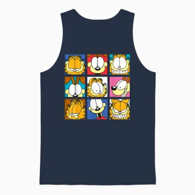 Garfield - Odie All Faces Classic T-Shirt, Black, S Unisex Tank Top - Navy