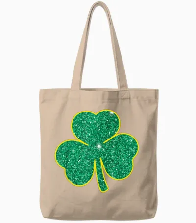 Leprechaun's Pick: Happy St. Patrick's Day Shamrock Paddy T-Shirt, Black, S Tote Bags - Natural
