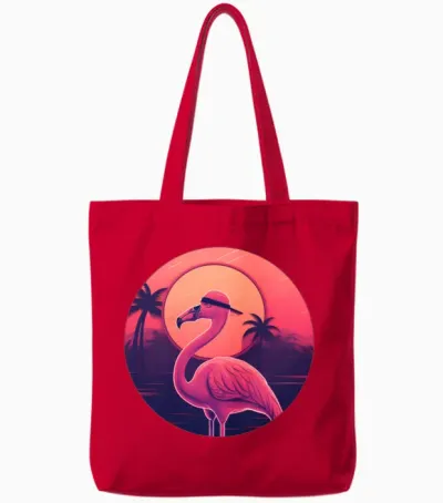 Flamingo Lovers Retro Style Tote Bags - Red