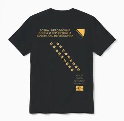 Bosnien Geschenke Ljiljan Sfrj Bosna Flagge Wappen Unisex T-Shirt - Black
