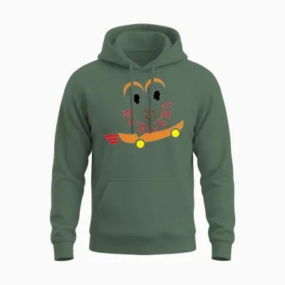 Burgers Fast Food Unisex Hoodie - Military Green
