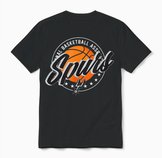 Ballon Officiel Nba San Antonio Spurs All Ball Unisex T-Shirt in Black