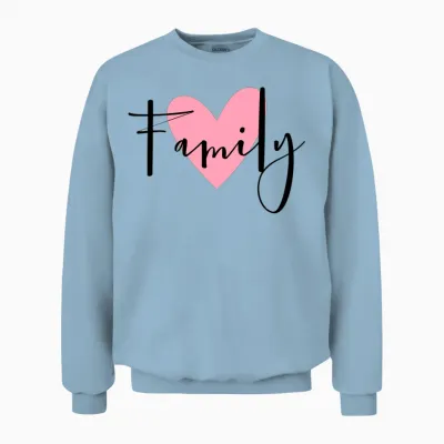 Family Heart Love Gift Idea Unisex Sweatshirt - Light Blue