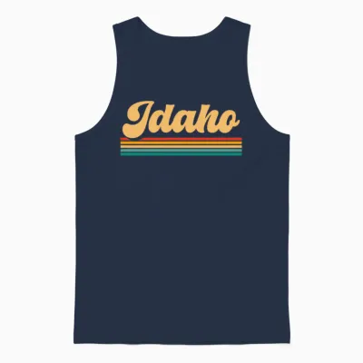 Retro State of Idaho Unisex Tank Top - Navy