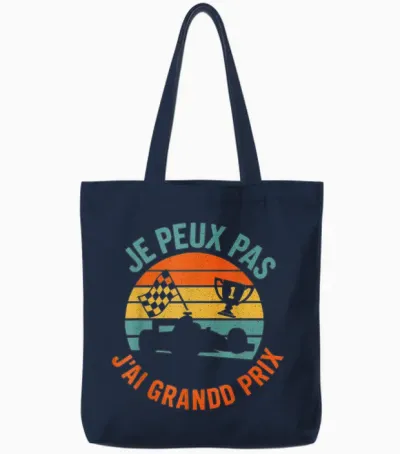 I Can Not I Have Grand Prix Sports Car Racing Tote Bags - Navy