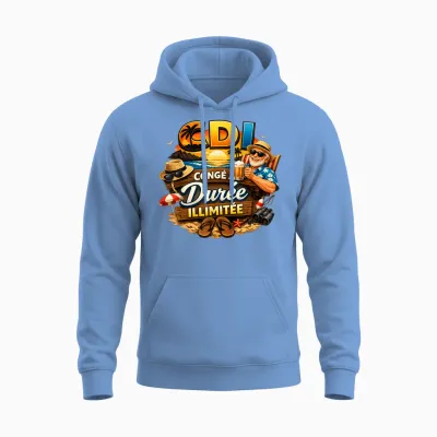 Cadeau Retraité Homme Humour Original Congé Durée Ilimitée Unisex Hoodie - Carolina Blue