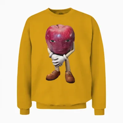 Me Asf Apple Funny Apple with Face Meme Wapple Unisex Sweatshirt - Gold