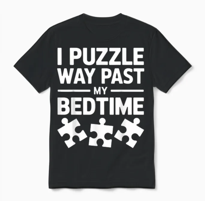 Puzzler Puzzles Puzzle Drôle Unisex T-Shirt in Black