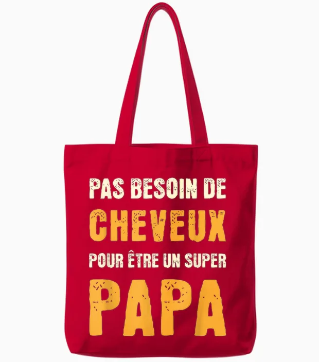 Pas Besoin De Cheveux Papa Idée-Cadeau Humour Papa Chauve Tote Bags in Red