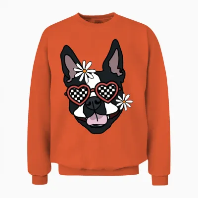 Boston Terrier Retro Dog Unisex Sweatshirt - Orange