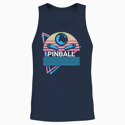 Pinball Machine Retro Unisex Tank Top - Navy